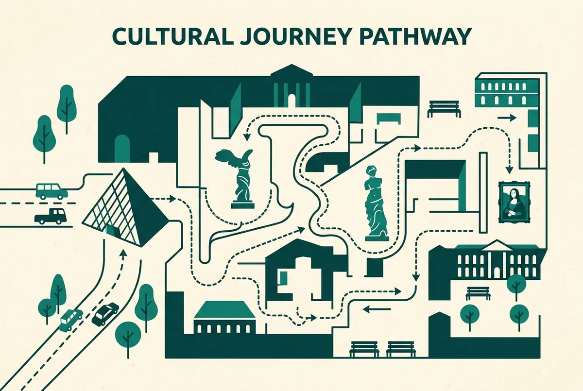 illustrated map of Paris highlights for Visita Guiada al Louvre: Que Inclou i Per a Qui Es, visita guiada louvre
