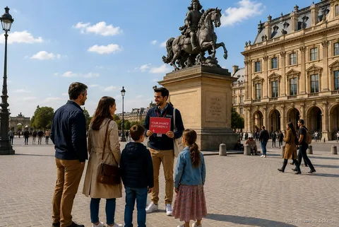Familie mit Kindern bei einer privaten Louvre Führung mit reserviertem Eintritt