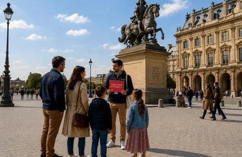Rezerve girişli Louvre müzesi özel aile turunda çocuklu bir aile
