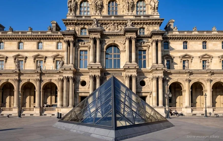 Sesli rehberli Louvre müzesi rezerve giriş bileti kullanan bir ziyaretçi