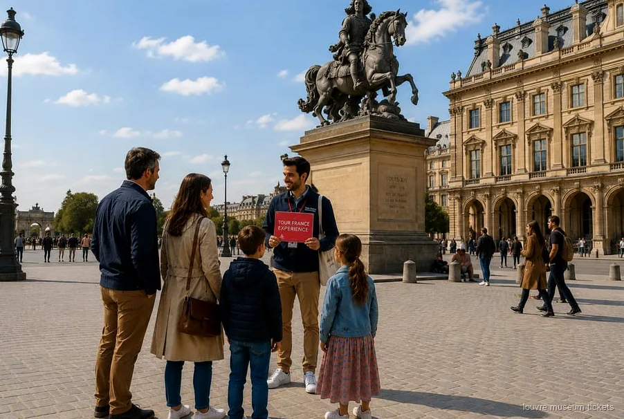 Família com crianças num tour guiado privado ao Museu do Louvre com entrada reservada